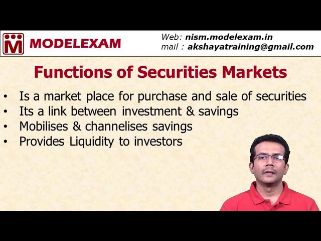 Securities Market - Functions