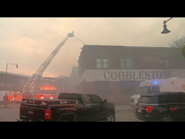 Crews respond to massive fire in Buffalo's Cobblestone District