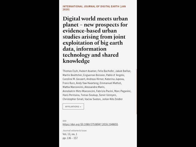 Digital world meets urban planet – new prospects for evidence-based urban studies ari... | RTCL.TV
