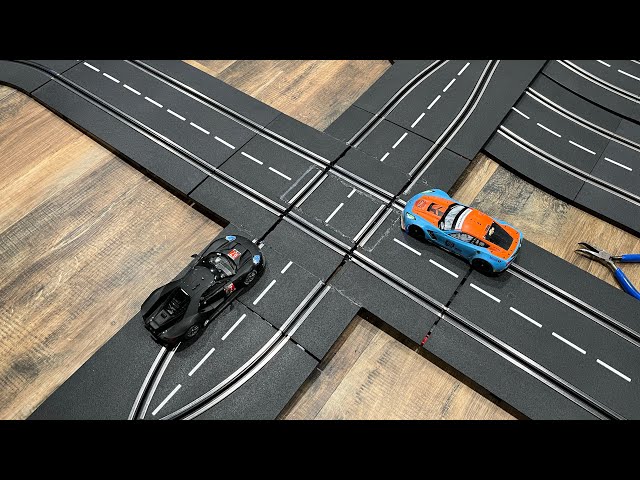 Slot car track intersection for Carrera digital 132 | Crashing good time with this crossover
