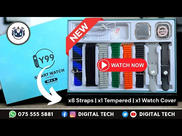Y99 Ultra Smartwatch | 📲📞 075 555 5881 | 2.02 Inch Display | FREE Cover Tempered | Unboxing Review