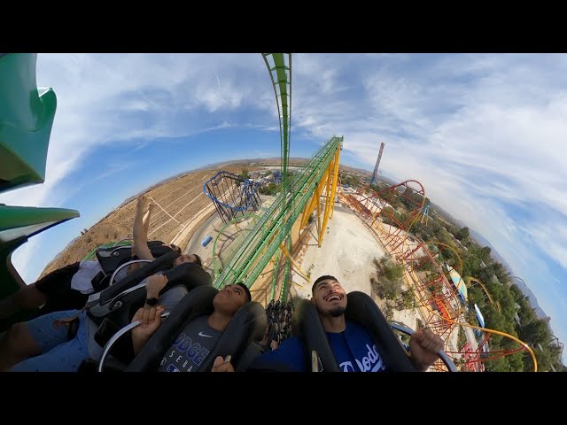 Riddlers Revenge 360 Video! Six Flags Magic Mountain (Front Row P.O.V)