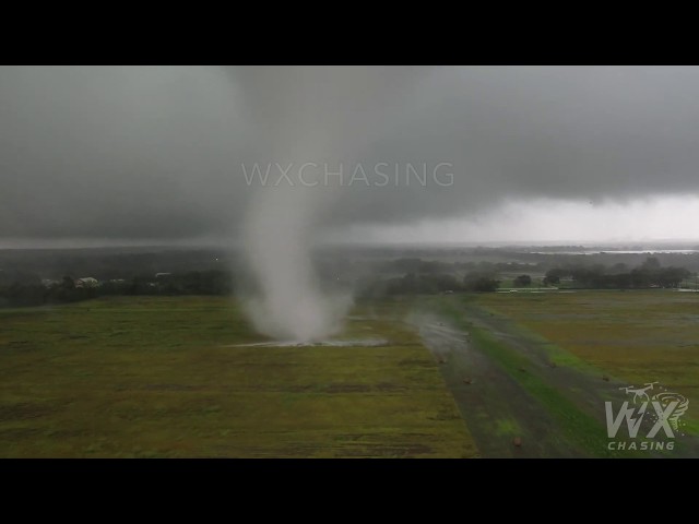 Insane! Drone flies 360 around tornado from a few feet away, Baytown, Tx Tropical Storm Imelda