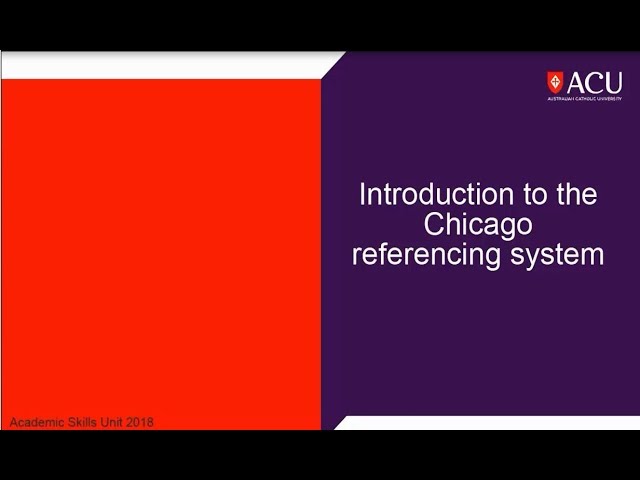 Introduction to the Chicago referencing system