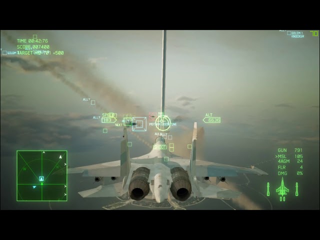 AC7 mission 4 Rescure. Shoot and kill Harling gun slow motion Ace combat 7 capture missile