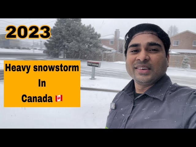 Heavy snowstorm of 2023 in Ajax, Canada 🇨🇦 | Life almost  stopped | Indian couple in Canada|