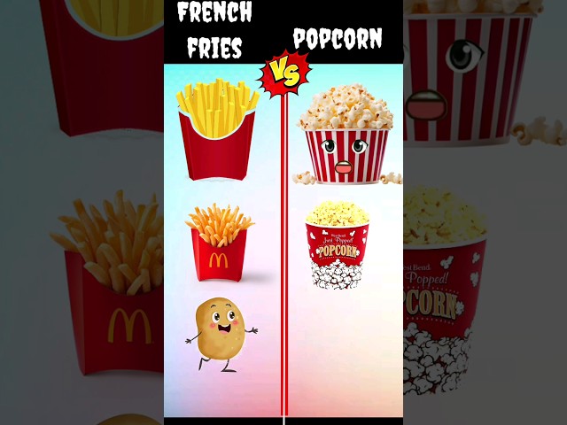 French Fries Vs Popcorn❓|#shortfeed #shorts #frenchfries #popcorn #trending #viral @pandeyfacts