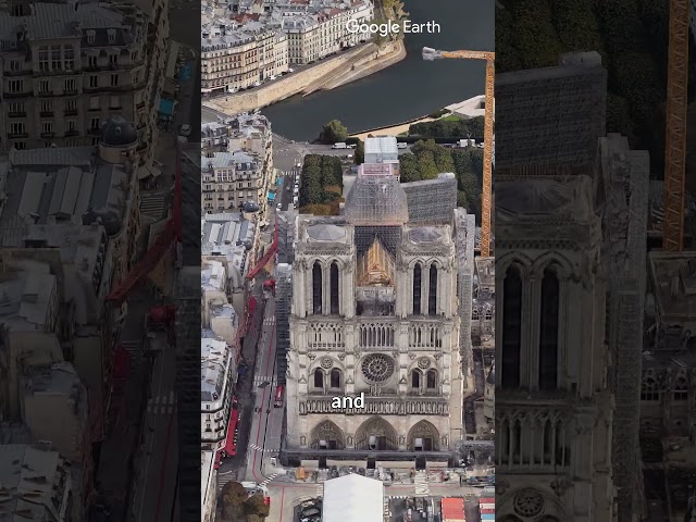 Aerial View Notre Dame de Paris, France #travel #paris  #history #notredame