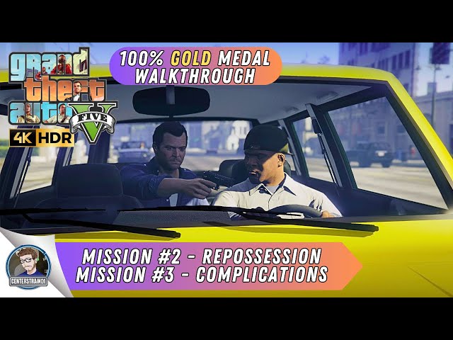 Grand Theft Auto V | Gold Medal Walkthrough [Mission #2/3 Repossession/Complication] 4KHDR