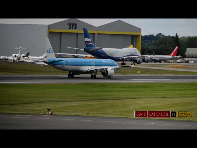 KLM E2 jet howls out of BHX