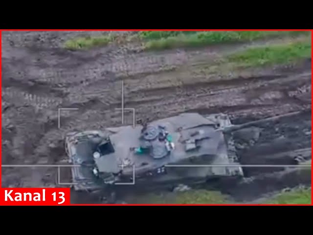 Russian army shows how it shot with a drone Leopard-2 tank in Ukraine