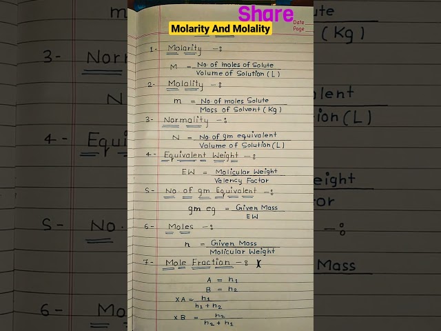 Molarity And Molality Class 12 | Solutions Chemistry Class 12 | Molarity | Molality | JEE MAINS/NEET