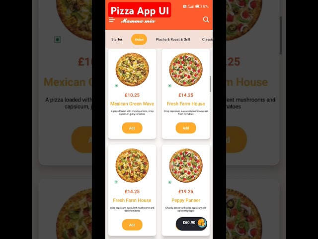 Pizza App UI 🍕 Android Studio Jetpackcompse Kotlin project