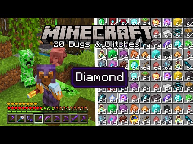 20 Minecraft Glitches! OP Duplication Glitch, Illegals & More!! MCPE,PS,XBOX,PC,Switch.
