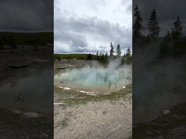 Yellowstone is also an active geothermal area with hot springs emerging at 92°C (198°F)