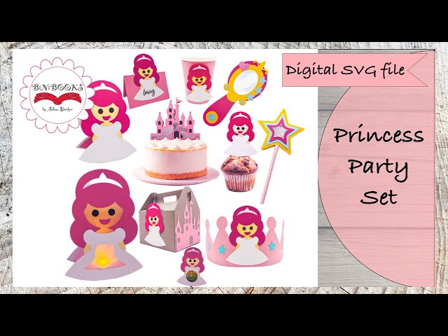 Princess Party Set 11 pieces SVG * Instructions for cutting file SVG file