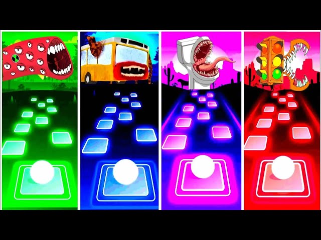 Train Eater vs Bus Eater vs Toilet Monster vs Traffic Lights Head I Tiles Hop EDM Rush Games