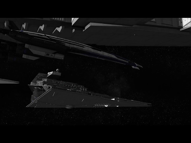 Normandy undocks from star destroyer into battle [After Effects] [Element 3D]