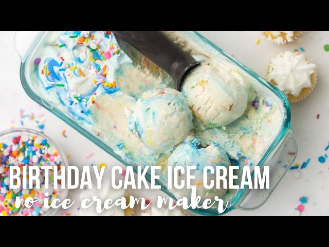 No Churn Birthday Cake Ice Cream l The Recipe Rebel