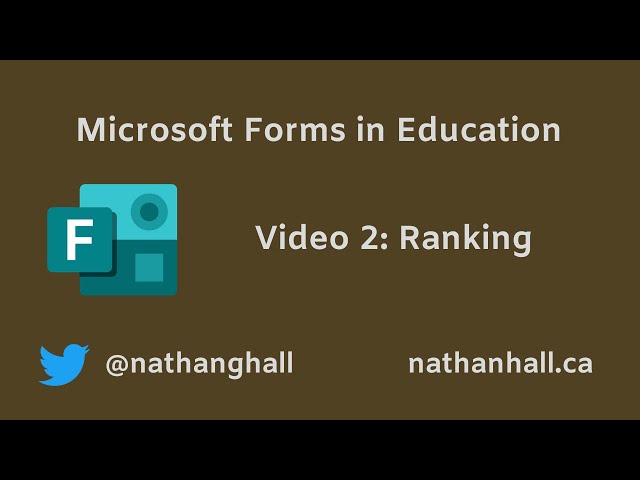 Microsoft Forms in Education - Video 2: Ranking