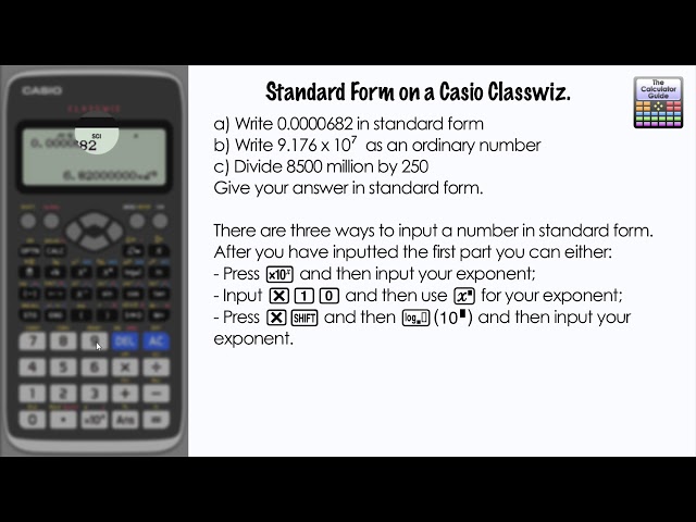 Standard Form On A Casio Classwiz - Science Notation Sci Number Format fx-991EX fx-83GTX fx-85GTX