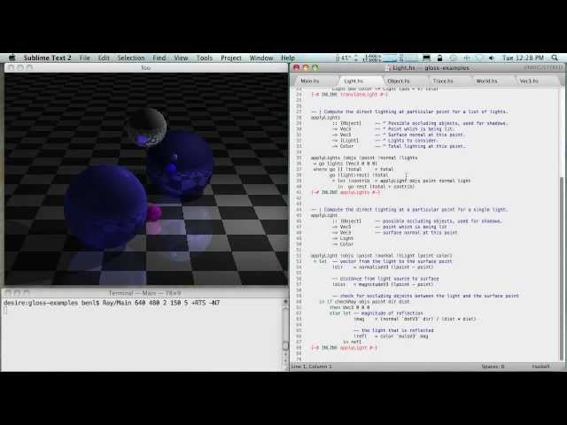 Haskell / Repa Real-Time Ray Tracing Demo