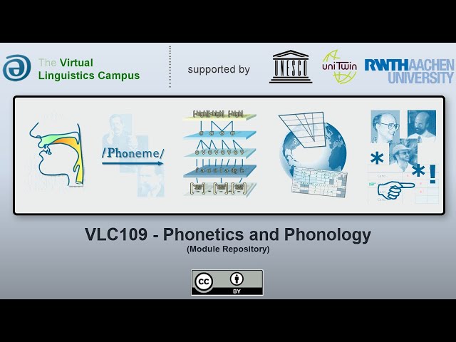 VLC109 - Phonetics and Phonology