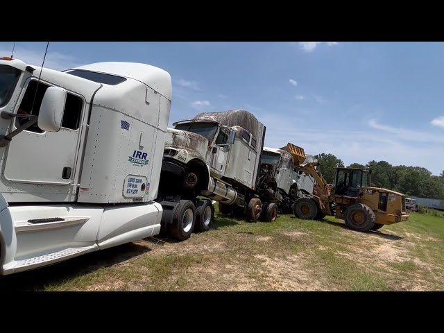 Stacking 3 International Semi trucks. Guatemala City Bound