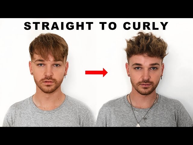 HOW TO GET CURLY HAIR FAST + EASY - Straight to Curly Mens Hair - Imdrewscott