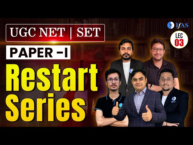 RESTART SERIES | UGC NET / SET  | PAPER 1 | Lecture 3