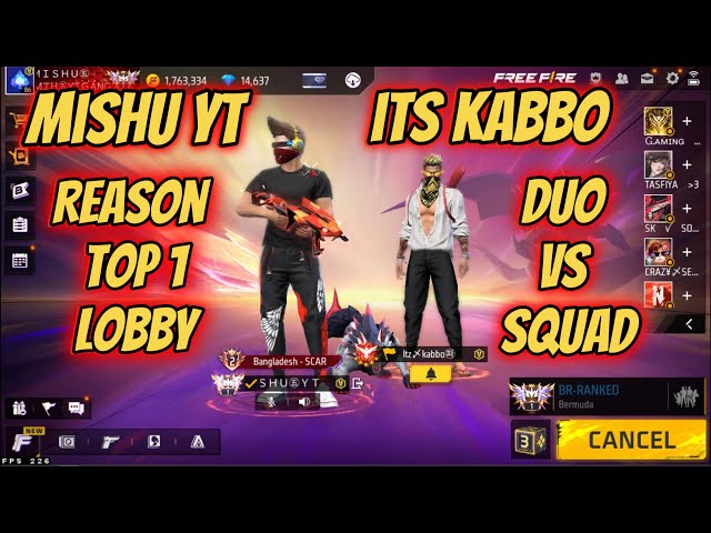 Its kabbo And MishuYT Duo Vs Squad Reason Top 1 Hard Lobby কি হয়েছিল সেই ম্যাচে ? #itskabbo