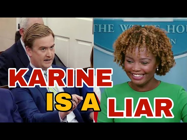 "What was he DOING there before the FBI SEARCH!" Peter Doocy RATTLES LYING Karine with easy Question