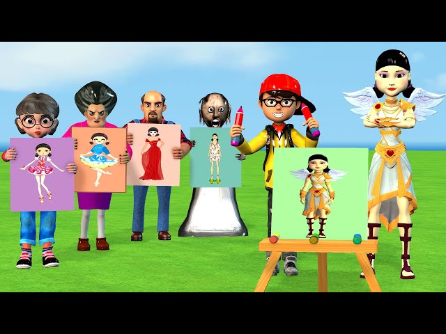 Scary Teacher 3D vs Squid Game Style and Drawing for Squid Game Doll Nice or Error