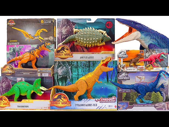 Jurassic World Unboxing Review | Trex , Mosasaurus, Triceratops, Ankylosaurus, Meekerorum | ASMR