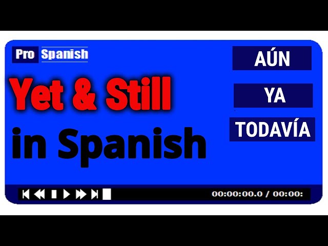 YET & STILL in Spanish - Aún? Todavía? Ya? Easy to Remember