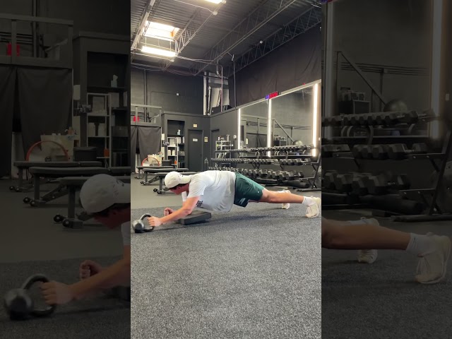 Plank with Kettlebell Saw