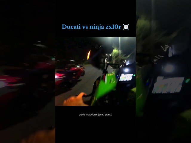 zx10r vs Ducati drag 💀 wait for end 🥵#shorts #viral #crazy #ride #superbike