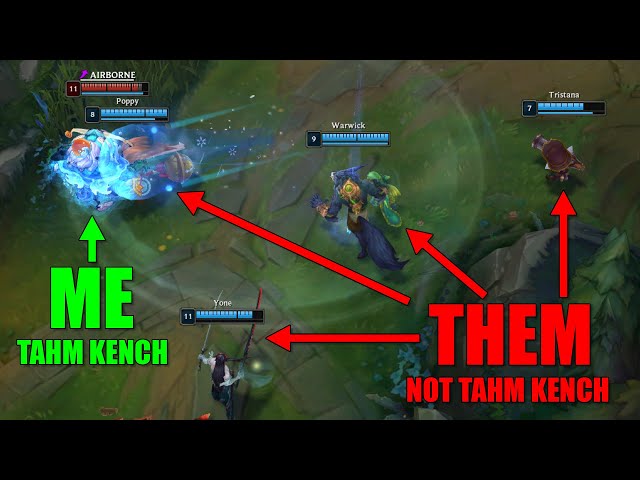 League of Legends - Tahm Kench - 4 people tried to gank me - What happened next?