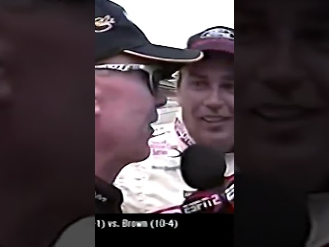 Geoff Bodine embraces brother Brett after Brett sets new track record at Indy #nascar #shorts