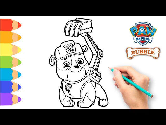 How to Draw Paw Patrol The Movie 🐾 Drawing Paw Patrol Rubble