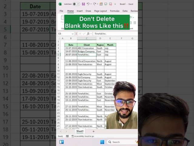 Don't Delete Blank Rows in Excel‼️Instead Use Amazing Trick #exceltips #excel  #shorts #exceltricks