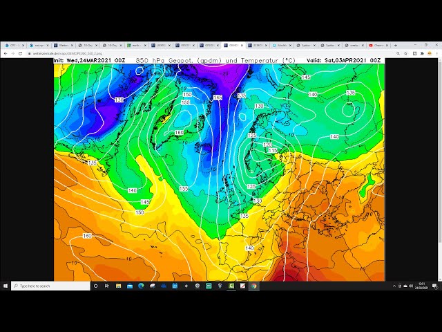 Ten Day Forecast: Greenland Blocking And A Northerly Blast For Easter? (24-03-21)