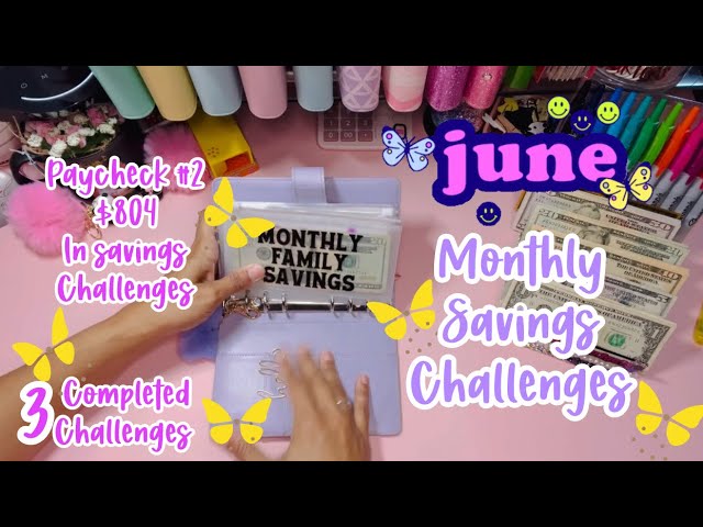 🌺🦋 June Monthly Savings Challenges 🦋🌺 $800+ in Big Money Saving Challenges | 3 Challenges Completed