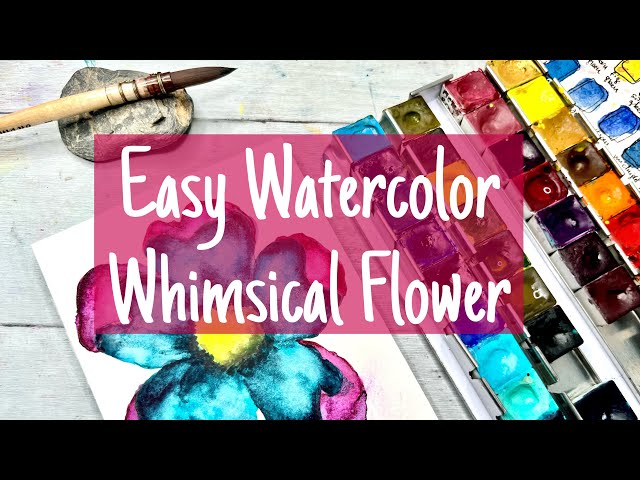 Watercolor Flower Tutorial and Chat -easy way to paint a whimsical flower using A. Gallo watercolors