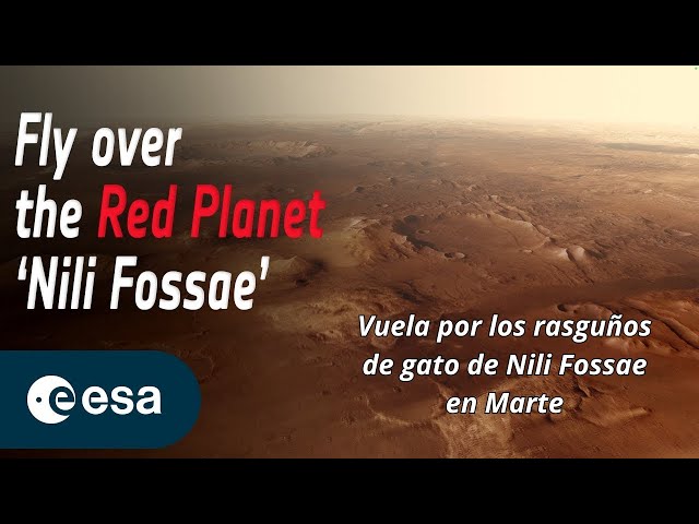 Vuela por los rasguños de gato de Nili Fossae en Marte