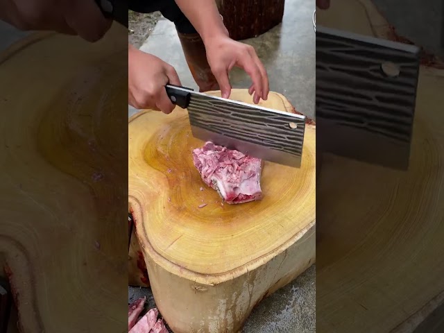 Satisfying meat cutting skill in knife | Powerful of knife sharp #shorts2246