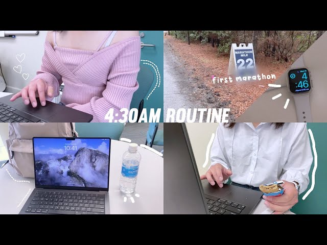 4:30am study vlog | first marathon, studying at uni, morning routine