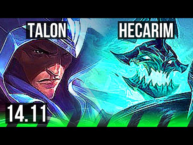 TALON vs HECARIM (JGL) | 13/1/1, Legendary, 700+ games | EUW Master | 14.11