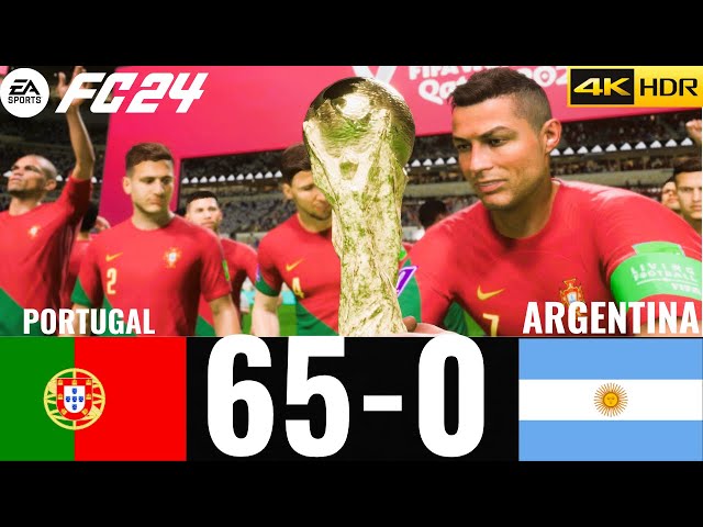 EA FC 24- PORTUGAL 65-0 ARGENTINA ! RONALDO VS MESSI ! FIFA WORLD CUP QATAR 2022 !PS5 [4K] GAMEPLAY!
