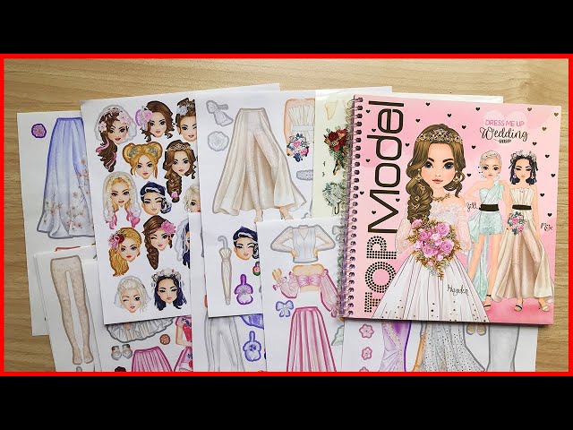 Sticker dress me up top model, sticker book for creative design of wedding outfits(ChimXinh channel)